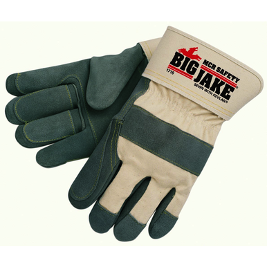 MCR Safety 1715PL Men's Size Large, Women's Size Large, Leather, Leather Palm