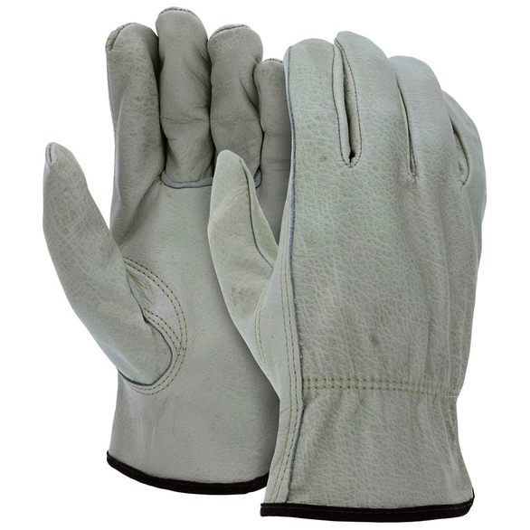 Memphis 3215XL Economy Grade Drivers Gloves, XL, Cowhide Leather Palm, Beige, Standard Finger/Keystone Thumb, Leather