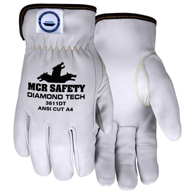 MCR Safety 3611DTXL Men's Size X - Large, Women's Size X - Large, Leather, Leather Palm