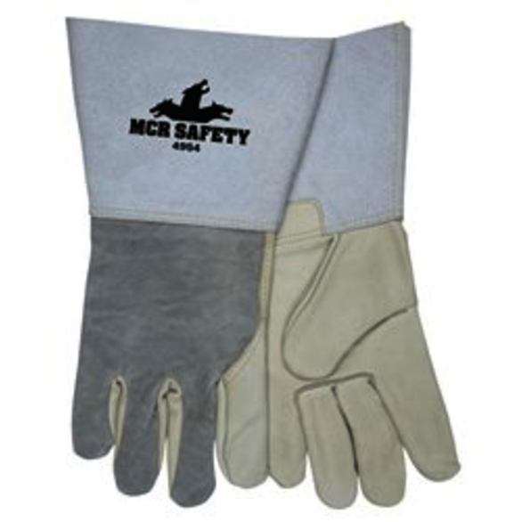 MCR Safety 4954M Medium Size, Leather, Gauntlet, Welding Gloves