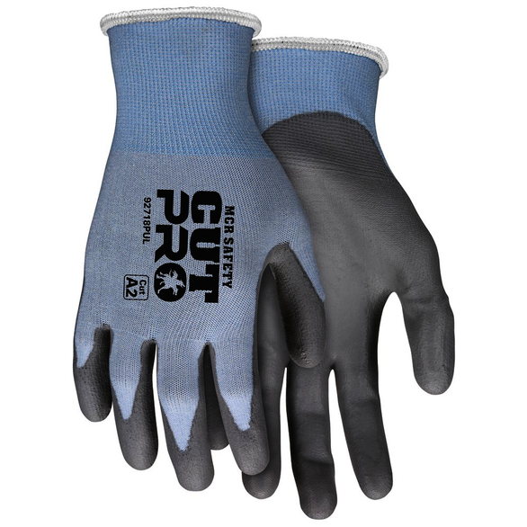 MCR Safety 92718PUXXL Size 2X - Large, Polyurethane Coated, Hypermax, Cut Resistant Gloves