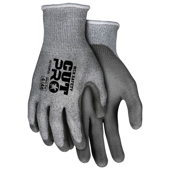MCR Safety 92743PUL Size Large, Polyurethane Coated, Hypermax, Cut Resistant Gloves