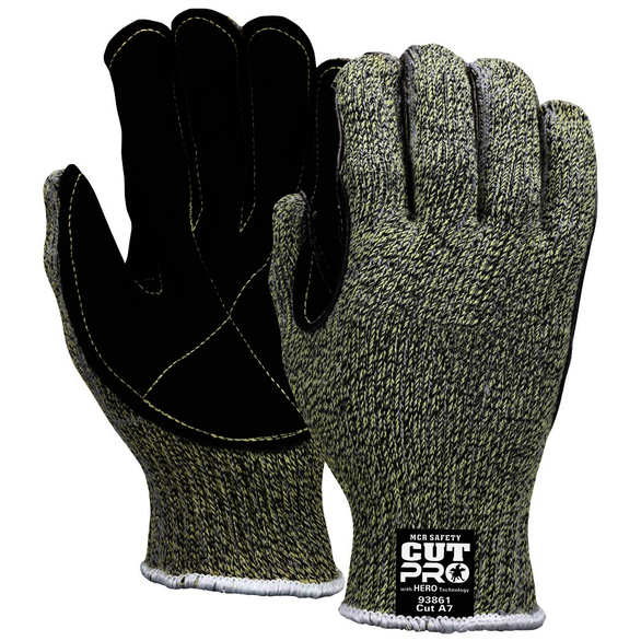 MCR Safety 93861M Size M, Kevlar / Steel, Knitwrist Cuff, Cut Resistant Gloves
