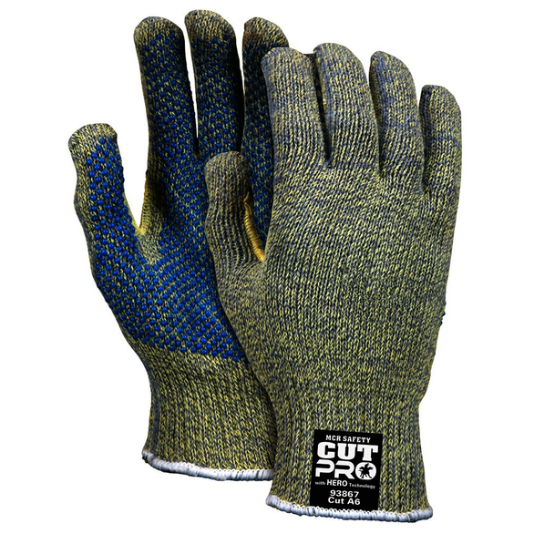 MCR Safety 93867XXL Size 2X - Large, PVC Coated, Kevlar / Steel, Cut Resistant Gloves