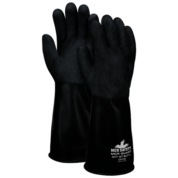 Unsupported Butyl Glove,14", Rough Fin M