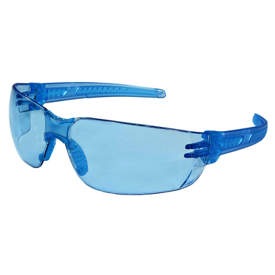 MCR Safety HK213PF Light Blue Lens Color, Max6 Anti-Fog Coating, Polycarbonate Frame, Safety Glasses