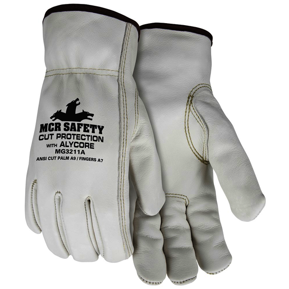 MCR Safety MG3211AM Size M, Leather Coated, Leather, Cut Resistant Gloves