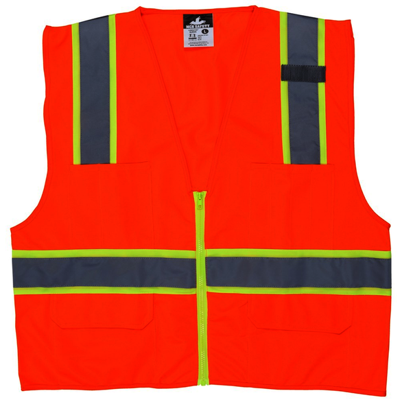 MCR Safety SURVOS Vest Style Surveyor'S, Vest Type Hi Visibility, Closure Type Zipper, Vest