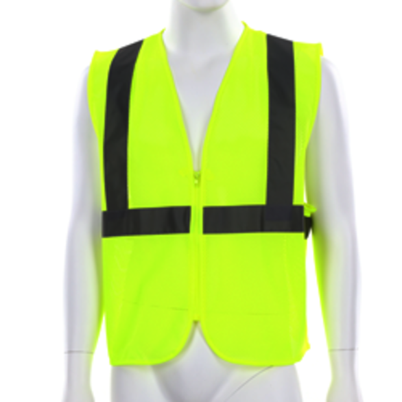 MCR Safety V2CL2MLZL Vest Style General Purpose, Vest Type Hi Visibility, Closure Type Zipper, Vest