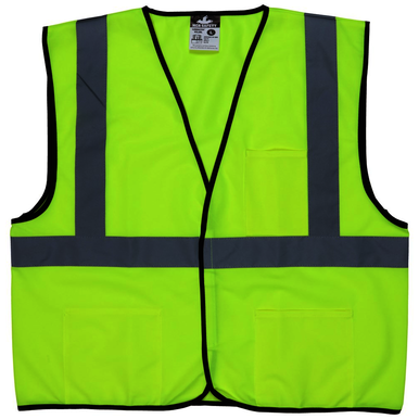 MCR Safety VCL2SLM Vest Style General Purpose, Vest Type Hi Visibility, Closure Type Hook & Loop, Vest