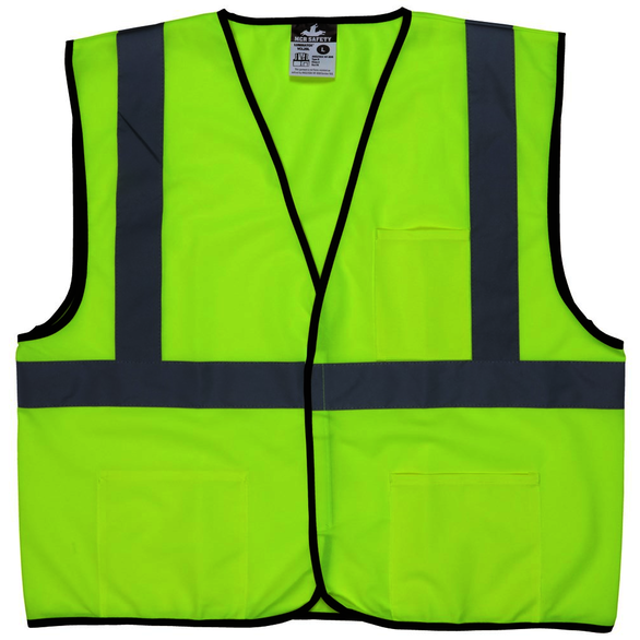 MCR Safety VCL2SLM Vest Style General Purpose, Vest Type Hi Visibility, Closure Type Hook & Loop, Vest