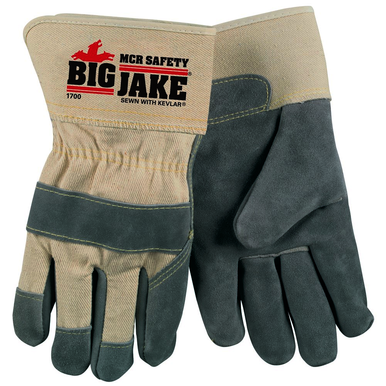 MCR Safety VP1700M Size Medium, Leather, Safety Cuff, Palm Coated Gloves