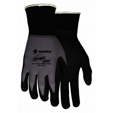 MCR Safety VPN96790L Size Large, Nitrile Coated, Nylon, Palm Coated Gloves