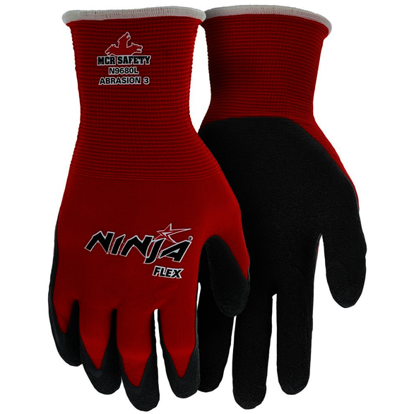 MCR Safety VPN9680L Size Large, Latex Coated, Nylon, Palm Coated Gloves