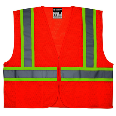 MCR Safety VWCCL2OFRX2 Vest Style General Purpose, Vest Type Flame Resistant/Retardant, Closure Type Zipper, Vest