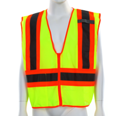 Poly, Mesh Safety Vest, 4 1/2 Orange/Sil