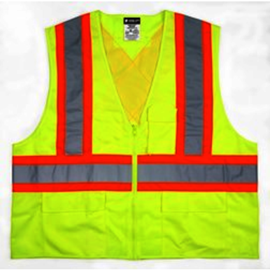 CSA Poly Safety Vest, 4 1/2 Orange/Sil
