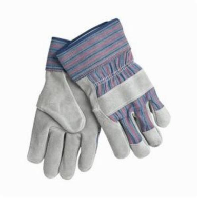 Memphis 1300 General Purpose Gloves, Leather Palm, L, Cowhide Leather Palm, Cowhide Leather, Gray, Rubberized Safety Cuff, Uncoated Coating, Fleece Lining, Gunn Pattern/Standard Finger/Wing Thumb