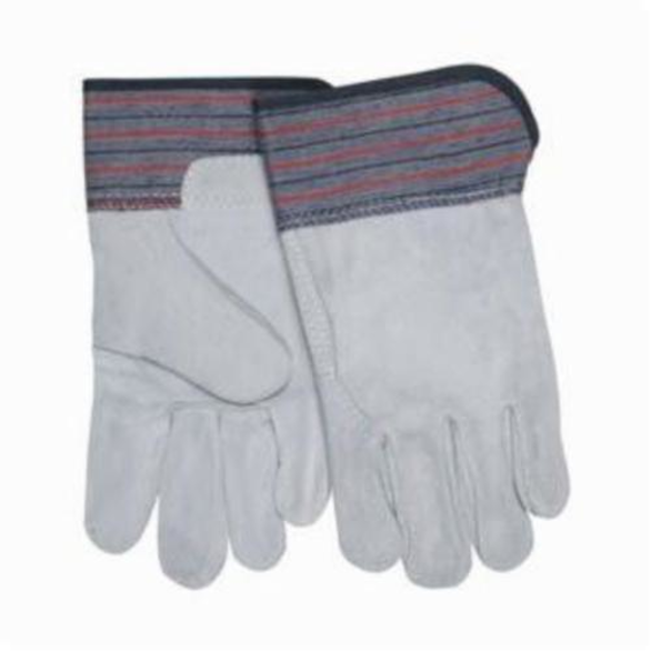 Memphis 1317 General Purpose Gloves, Leather Palm, L, Cowhide Leather Palm, Cowhide Leather, Gray, Rubberized Safety Cuff, Uncoated Coating, Fleece Lining, Gunn Pattern/Standard Finger/Wing Thumb