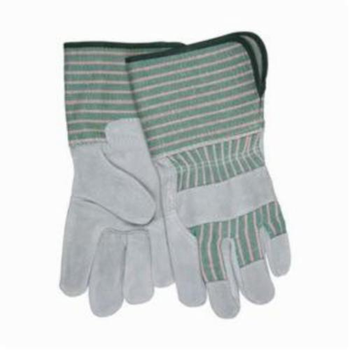Memphis 1360 General Purpose Gloves, Leather Palm, L, Cowhide Leather Palm, Cowhide Leather, Gray, Rubberized Gauntlet Cuff, Uncoated Coating, Fleece Lining, Gunn Pattern/Standard Finger/Wing Thumb