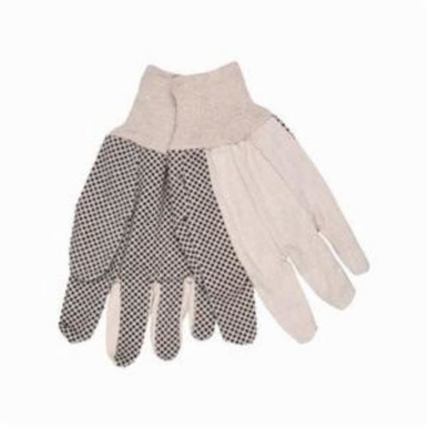 Memphis 8808 Regular Weight General Purpose Gloves, L, 8 oz Cotton Canvas, Natural, Knit Wrist Cuff, 1-Sided Dotted Black PVC Coating, Resists: Abrasion, Unlined Lining, Clute Pattern/Standard Finger/Straight Thumb