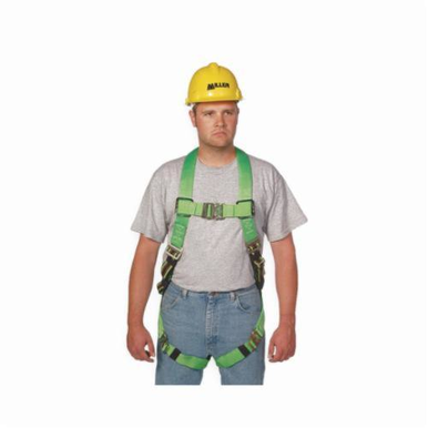 Miller® by Honeywell DuraFlex Python™ P950QC/XXLGN Harness, 2XL, 400 lb Load, Polyester/Urethane Elastomer Strap, Quick-Connect Leg Strap Buckle, Quick-Connect Chest Strap Buckle, Friction Shoulder Strap Buckle, Steel Hardware, Green