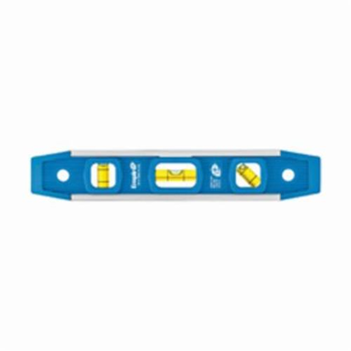 EMPIRE® 581-9 Magnetic Torpedo Level, 9 in L, 3 Vials, Aluminum, (1) 45 deg, (1) Level, (1) Plumb, 0.001 in