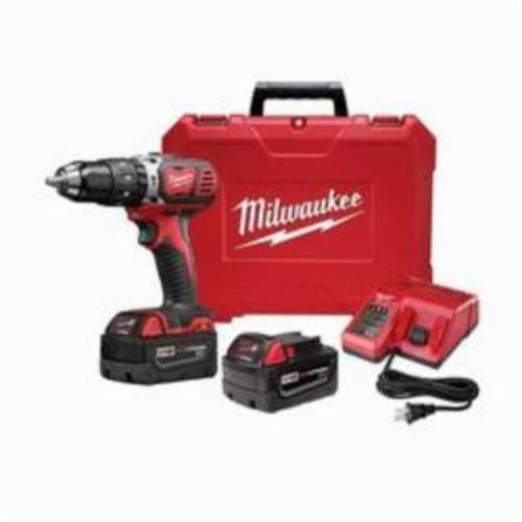 Milwaukee® M18™ Hammer Drill/Driver Kit, 1/2 in Metal Single Sleeve Ratcheting Lock Chuck, 525 in-lb Torque, 18 VDC