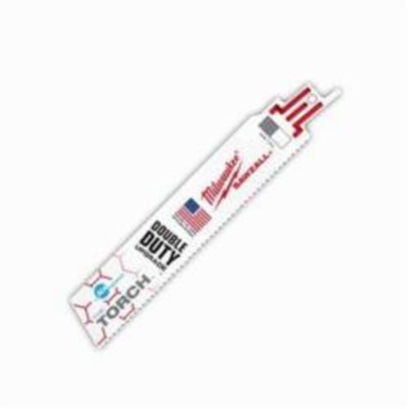 Milwaukee® SAWZALL® The Torch™ Double Duty Straight Back Reciprocating Saw Blade, 6 in L x 1 in W, 10 TPI, Bi-Metal Body
