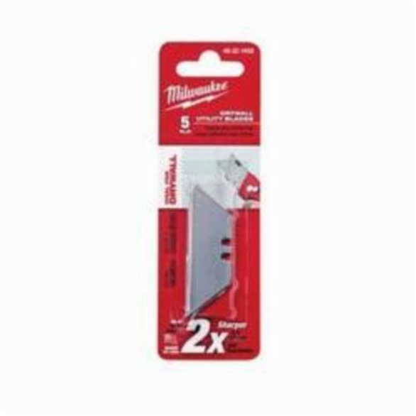 Milwaukee® 48-22-1933 5-Piece Utility Knife Blade, Sharp Point/Straight Edge Blade, 2-3/8 in L x 3/4 in W Blade