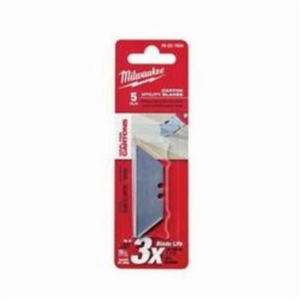 Milwaukee® 48-22-1934 5-Piece Utility Knife Blade, Round Point/Straight Edge Blade, 2-3/8 in L x 3/4 in W Blade