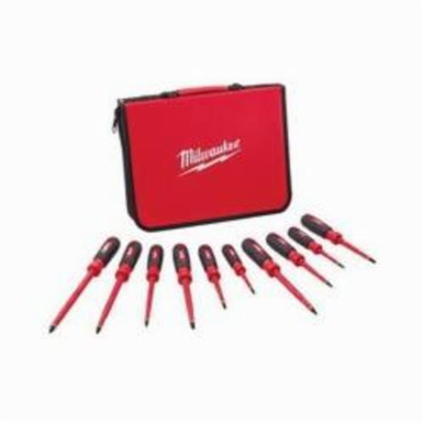 Milwaukee® ECX™ Screwdriver Set, Zipper Carrying Case Tool Storage, 10 Pieces, Insulated: Yes