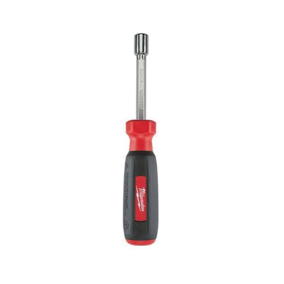 Milwaukee® 48-22-2435 Nut Driver, Metric, 8 mm, Hollow Hex Shank, ESD-Safe: No, Black/Red Cushion Grip Handle