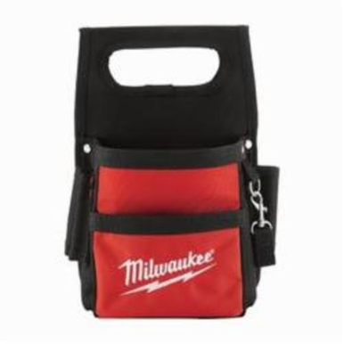 Milwaukee® 48-22-8111 Compact Electrician's Work Pouch, 1680D Ballistic Nylon, Black/Red