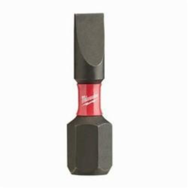 Milwaukee® Shockwave™ Impact Insert Bit, #6 to 8 Slotted Point, 1 in OAL, Custom Alloy76™ Steel