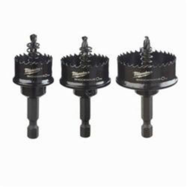 Milwaukee® SHOCKWAVE™ Thinwall Hole Saw Set, 3 Pieces, 2-1/2 in L, 1/4 in Hex Drive, 1/2 in Maximum Cutting Depth