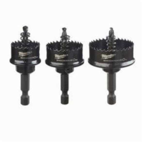 Milwaukee® SHOCKWAVE™ Thinwall Hole Saw Set, 3 Pieces, 2-1/2 in L, 1/4 in Hex Drive, 1/2 in Maximum Cutting Depth