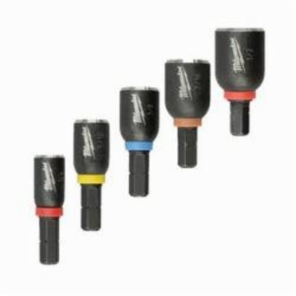 Milwaukee® Shockwave™ 49-66-4563 Impact Duty Insert Nut Driver Set, Imperial, 1/4 to 1/2 in, 5 Pieces, 1-1/2 in OAL