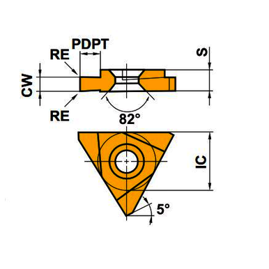 Mitsubishi 107349 Coated Indexable Turning Insert, L Hand