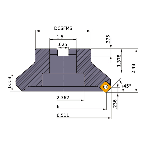 Mitsubishi 156241 6.0000 10 Tth Indexable Milling Cutter