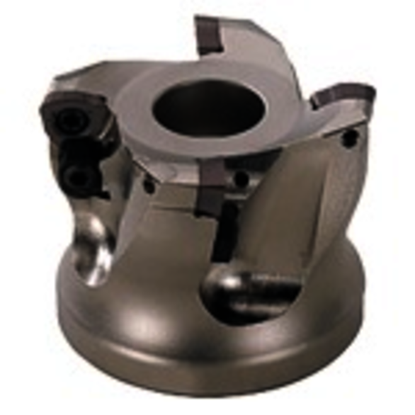 Mitsubishi 229147 2.0118 in Cut Diam, 0.0787 in Max Depth of Cut, takes 3 inserts, Indexable Chamfer & Angle Face Mill