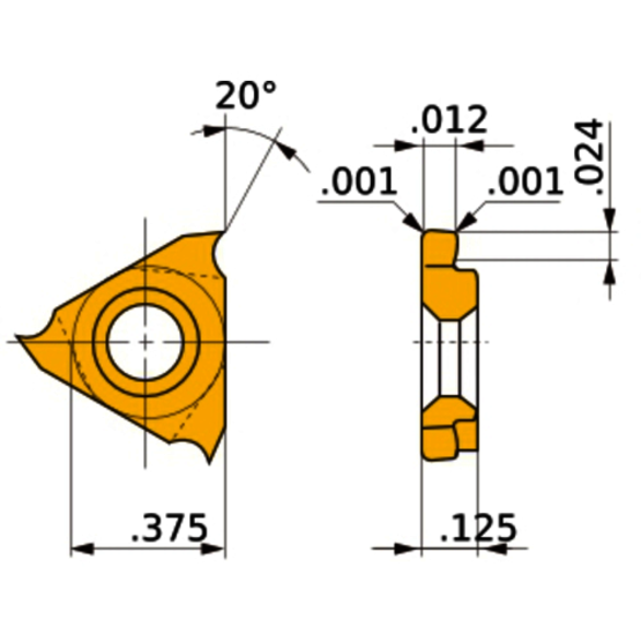 Mitsubishi 269085 Coated Indexable Turning Insert, L Hand
