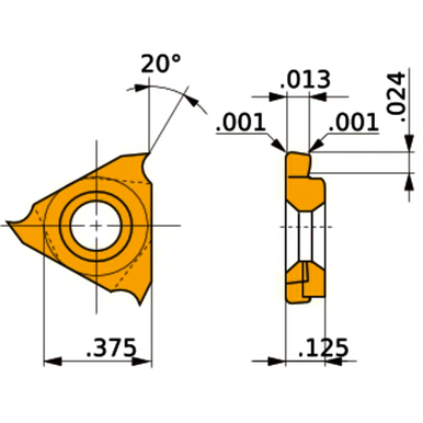 Mitsubishi 269122 Coated Indexable Turning Insert, R Hand