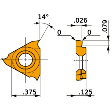 Mitsubishi 269211 Coated Indexable Turning Insert, R Hand
