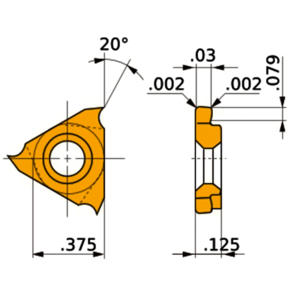 Mitsubishi 269245 Coated Indexable Turning Insert, L Hand