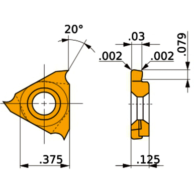 Mitsubishi 269253 Coated Indexable Turning Insert, R Hand