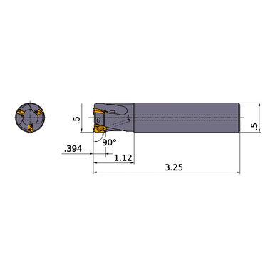 Mitsubishi 291725 1.2500 3 Tth Indexable Milling Cutter