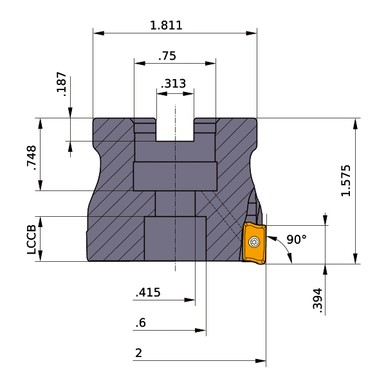Mitsubishi 291792 3.0000 9 Tth Indexable Milling Cutter