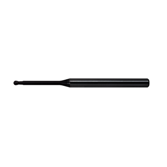 MITMAT 379014 0.6 mm Mill Dia, 0.48 mm LOC, 50 mm OAL, 2 Flutes, Carbide, VF, Ball End Mill