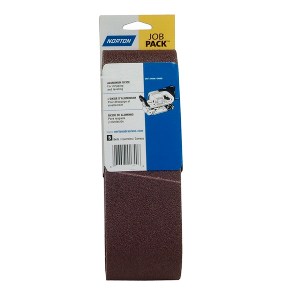 Norton® Metalite® R255 Plyweld Portable Abrasive Belt, 18 in L x 3 in W, 80/Medium, Aluminum Oxide Abrasive
